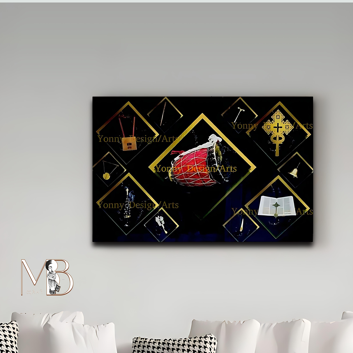 Kebero & Meskel - Ethiopian & Eritrean Work of art - Canvas