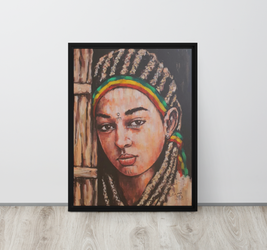 Tobiya Framed canvas -Ethiopian Art
