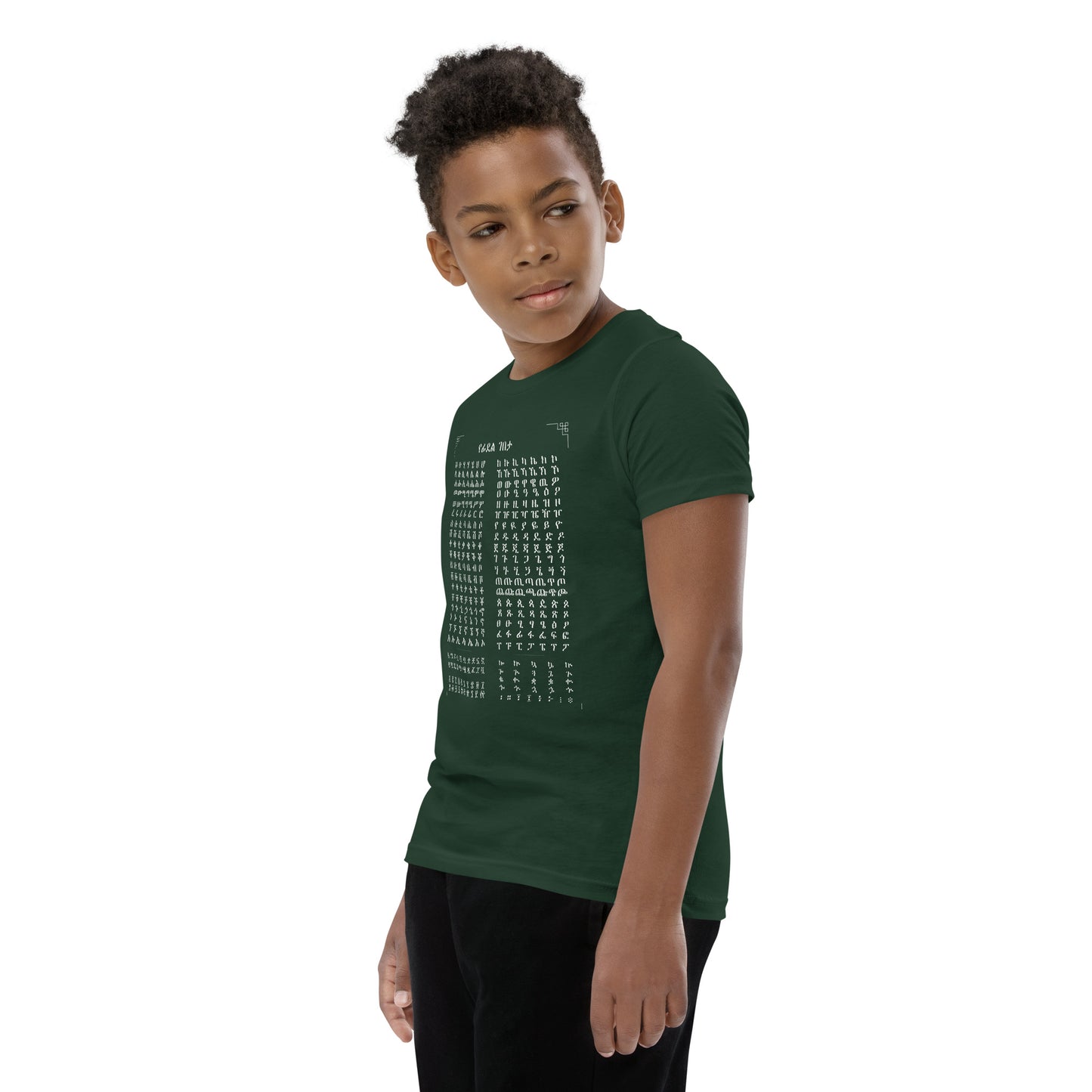 Geez Ethiopian & Eritrean Alphabet Unisex t-shirt Youth