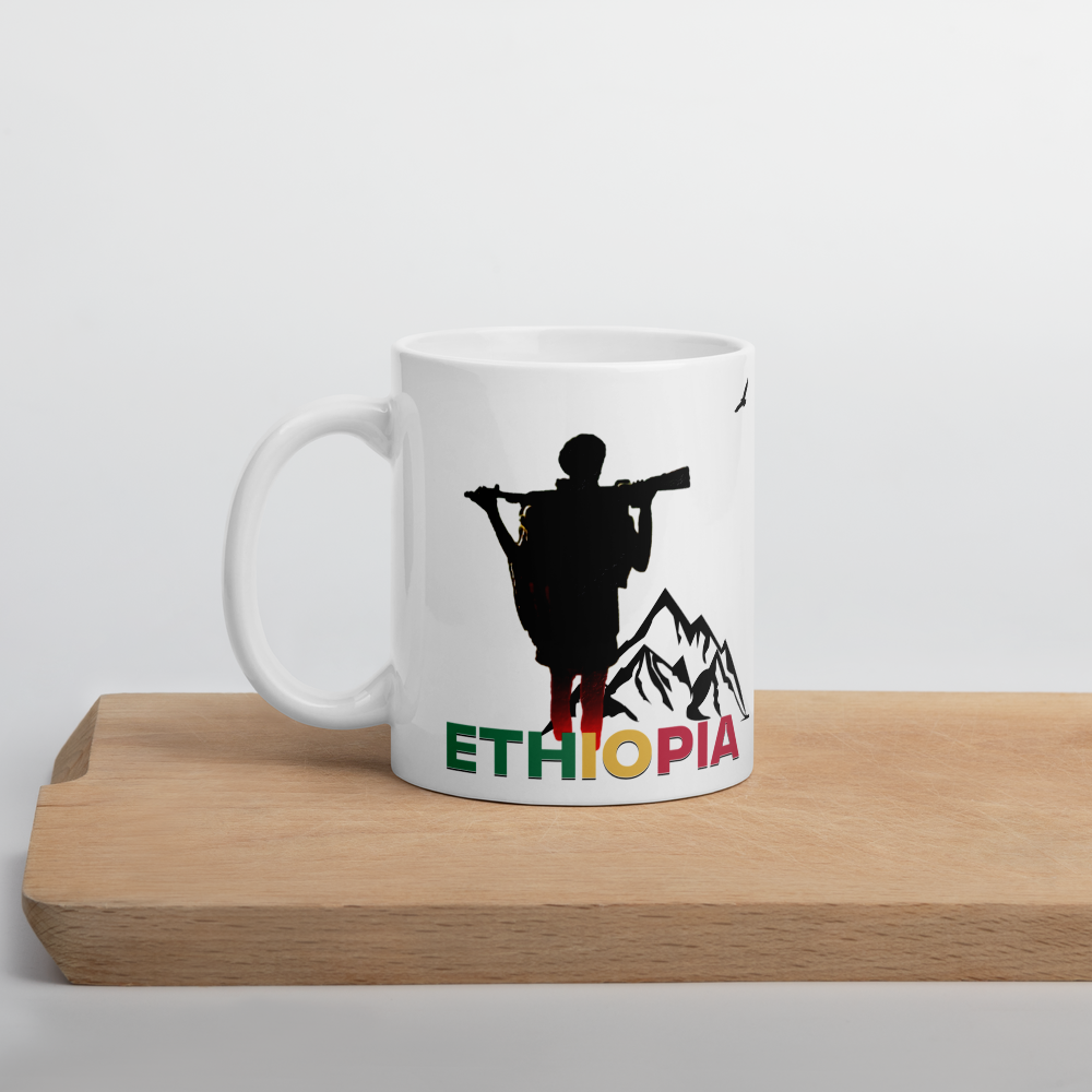 Ethiopia White glossy mug