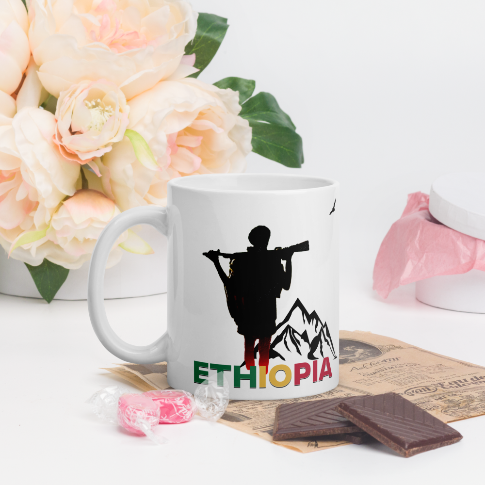 Ethiopia White glossy mug