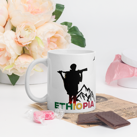 Ethiopia White glossy mug